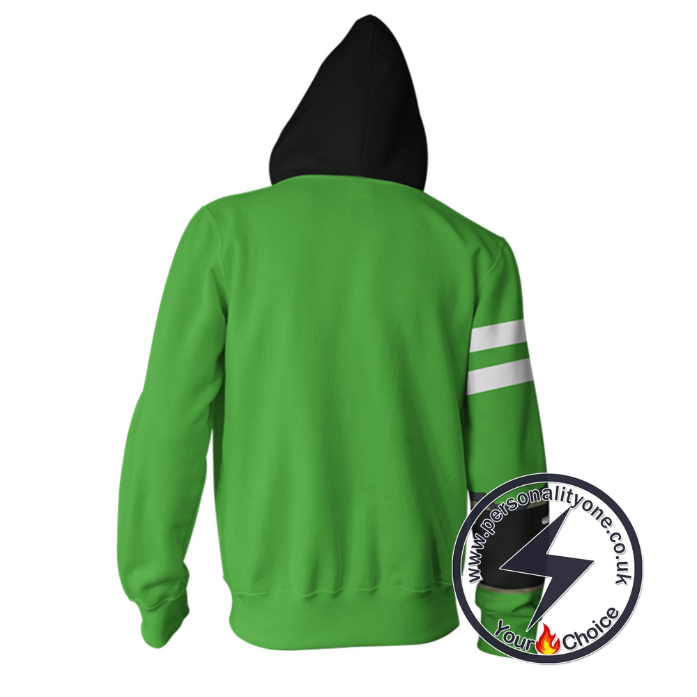 Ben 10 Green Costume Zip Up Hoodie Jacket